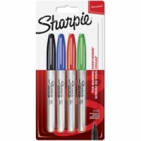 Sharpie Fine Permanent Assorted Markers Pack of 4