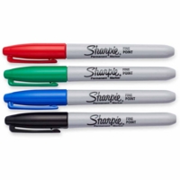 Sharpie Fine Permanent Assorted Markers Pack of 4