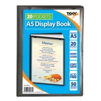 A5 Display Book, Soft Cover, 20 Pocket, Black A5 Display Book, Soft Cover, 20 Pocket, Black