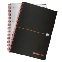 Black n Red Wire Bound Book Feint A4 100103711  SINGLE