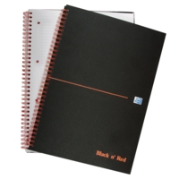Black n Red Wire Bound Book Feint A5 100080220   SINGLE