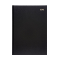 A4 Page Per Day Diary Black, 2024