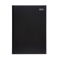 A4 Page Per Day Diary Black, 2024