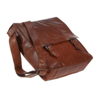 Leather Shoulder Bag Rusty Cage, Cognac