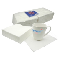 White Napkins, 2 ply, 40x40mm Pack 250