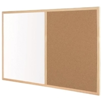 Cork/Drywipe Combi Board Pine Frame, 300 x 400mm