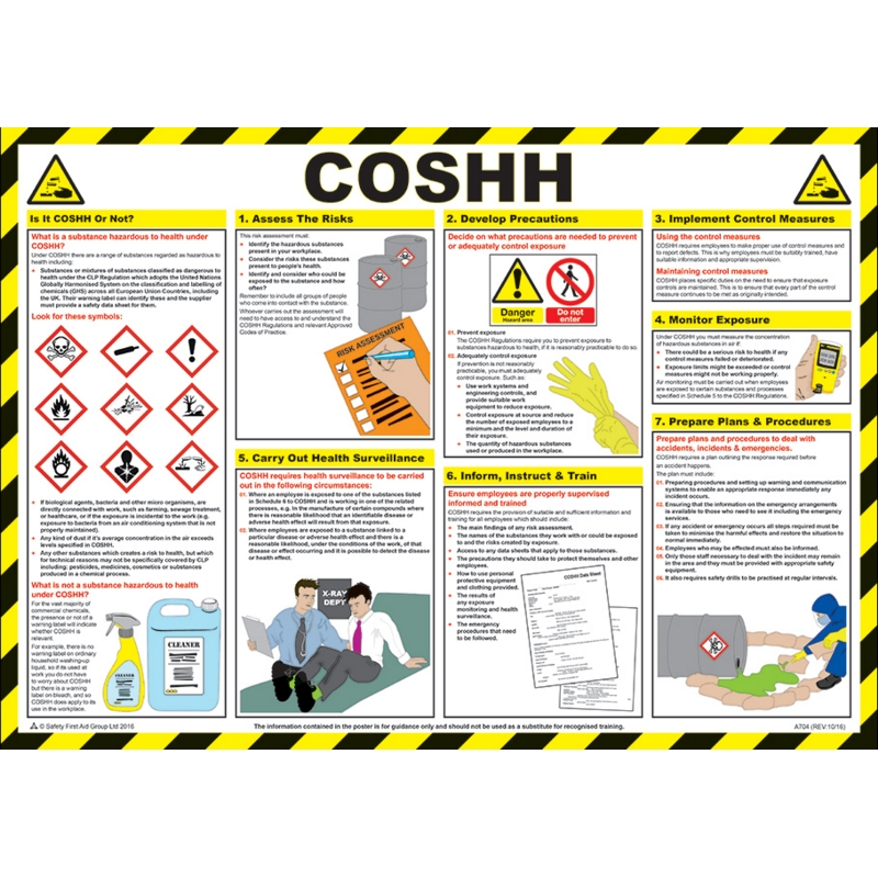 COSHH Poster 590x420mm PVC Kingswood Office Supplies