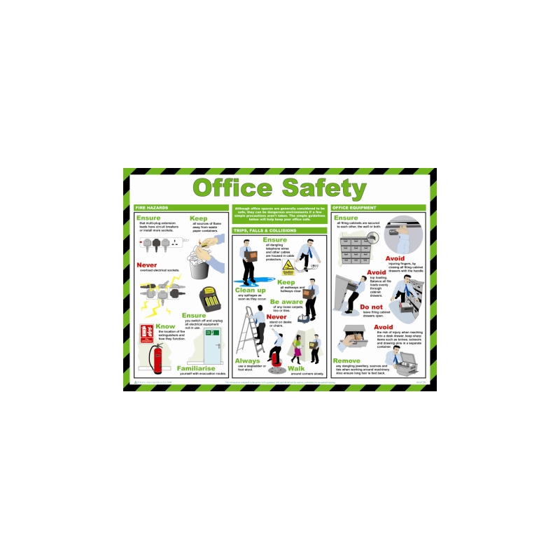 Office Safety 590x420mm PVC Poster Kingswood Office Supplies