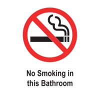 No Smoking in Bedroom 75 x 50mm self Adhesive Pack 5