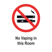 No Vaping in Room 75 x 50mm self Adhesive Pack 5