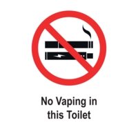 No Vaping in Toilet 75 x 50mm self Adhesive Pack 5
