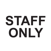 Staff Only 100mm Circle    Aluminium Look