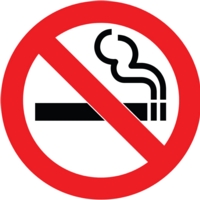 No Smoking 100mm Circle  Window Sticker