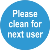 Please Clean for Next User 100mm Circle  Window Sticker