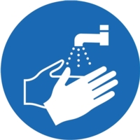 Now Wash Hands 100mm Circle  PVC