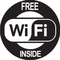 Free Wi-Fi 100mm Circle  Self Adhesive