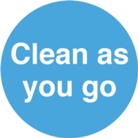 Clean As You Go 100mm Circle  Window Sticker