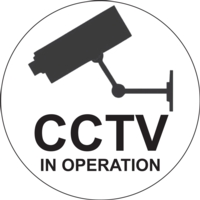 CCTV in Operation 100mm Circle  Self Adhesive