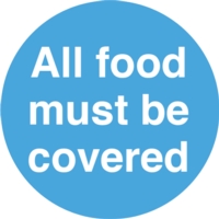 Keep Food Covered 100mm Circle  Window Sticker