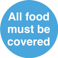 Keep Food Covered 100mm Circle Window Sticker Keep Food Covered 100mm Circle Window Sticker