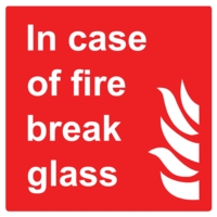 In Case of Emergency Glass 100x100mm, Self Adhesive