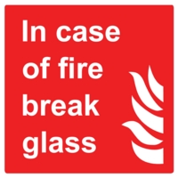 In Case of Emergency Glass 100x100mm, Self Adhesive In Case of Emergency Glass 100x100mm, Self Adhesive