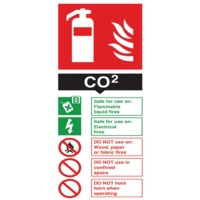 Fire Extinguisher Sign CO2 210x100mm,  PVC