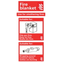 Fire Extinguisher Sign BLANKET 210x100mm,  Self Adhesive