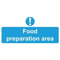 Food Preparation Area 110 x 220mm  Self Adhesive