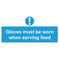 Wear Gloves when Handling Food 110 x 220mm PVC Wear Gloves when Handling Food 110 x 220mm PVC
