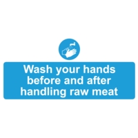 Wear Gloves with Handling Meat 110 x 220mm  Self Adhesive