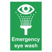 Emergency Eye Wash 150x100mm, Self Adhesive