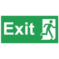 FIRE EXIT 150x300mm, Self Adhesive