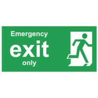 Emergency Exit Only 150x300mm,  PVC