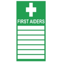 First Aiders 300x150mm,  PVC