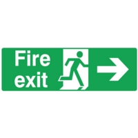 Fire Exit RIGHT 150x450mm, Self Adhesive Fire Exit RIGHT 150x450mm, Self Adhesive