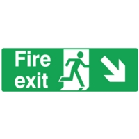 Fire Exit Man RIGHT DOWN 150x450mm, PVC Fire Exit Man RIGHT DOWN 150x450mm, PVC