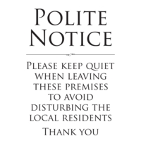 Keep Quiet When Leaving A4  Aluminium Look