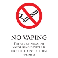 No Vaping A4  Aluminium Look