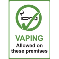 Vaping Allowed A4  Window Sticker