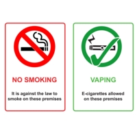 No Smoking but Vaping Allowed A4  Window Sticker