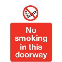 No Smoking in Doorway A5 Window Sticker