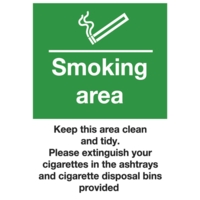 Smoking Area A5 Window Sticker