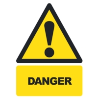 Danger A5 Window Sticker