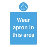 Wear Apron in this Area A5 PVC