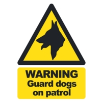 Warning Guard Dogs A5 Self Adhesive