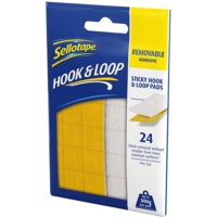 Sellotape Hook and  Loop Pads, Pack 24