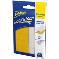 Sellotape Hook and Loop Pads, Pack 24 Sellotape Hook and Loop Pads, Pack 24