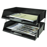 Wide Entry Letter Tray, Black