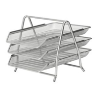 Mesh Letter Tray Set with 3 Trays, Silver